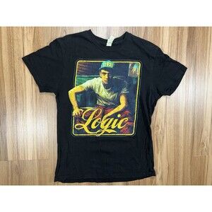 Logic Flex Supermarket Rapper Black T-Shirt Medium Rock Me Tag